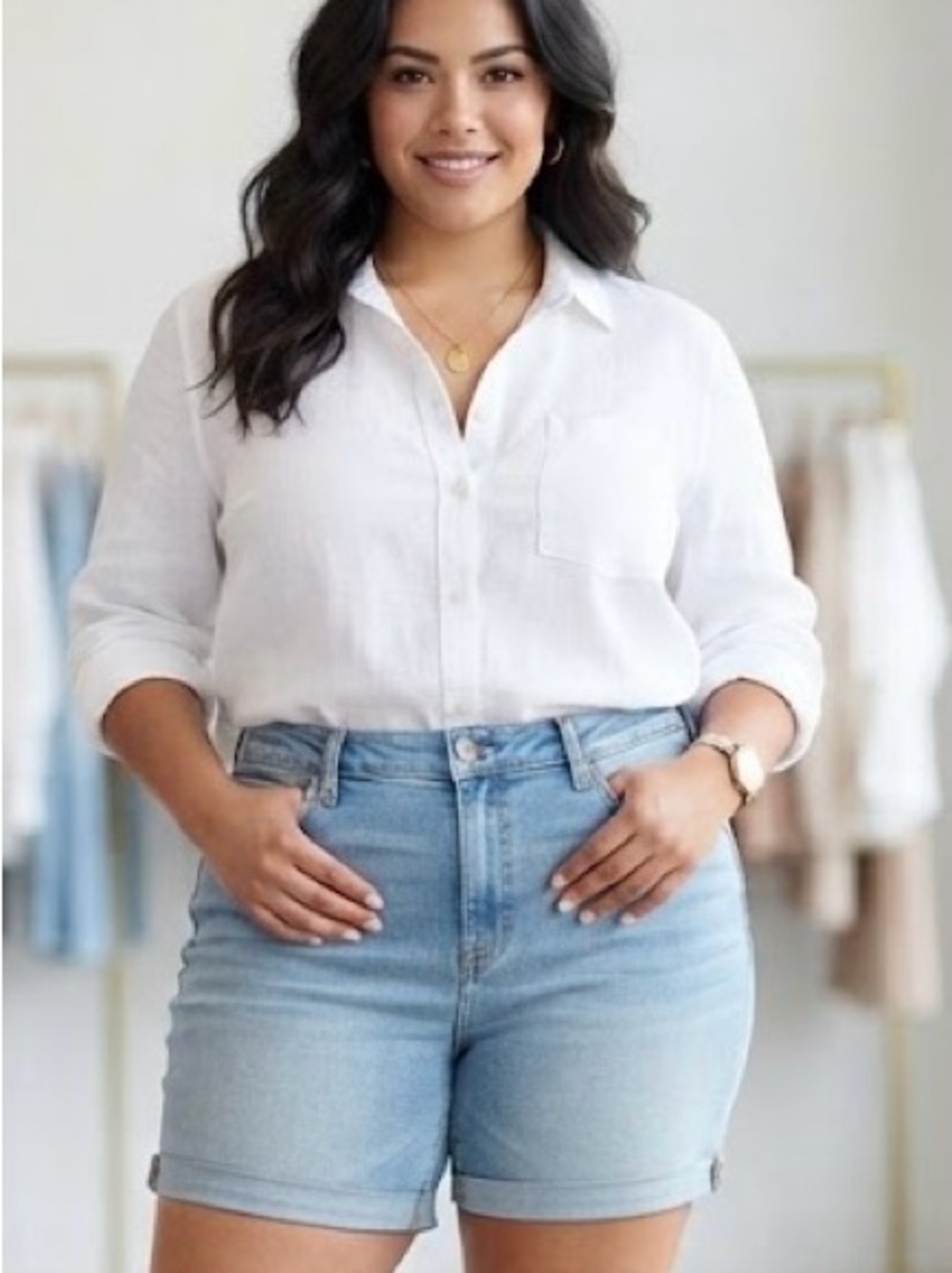 Sonoma High-Rise Light Blue Denim Shorts